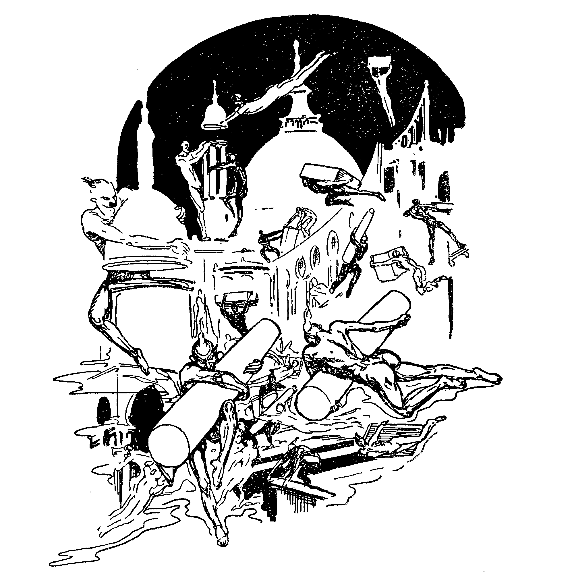 Illustration fra Johannes Østrups udgave af Tusind og en Nat (1928)